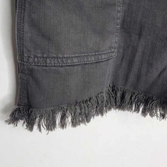 Aerie Women's Overall Romper Fringed Hem Size Medium Black Denim 37x2 - Picture 6 of 8